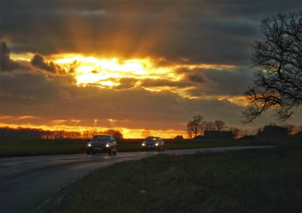 Return to home at dusk